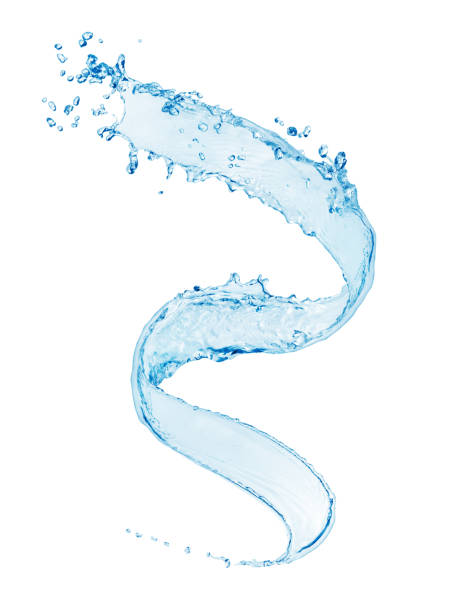 istock Swirling water splashes isolated on white background 1183107939