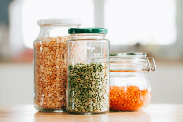 istock Glass jars with beans in the minimalistic interior 1183109220