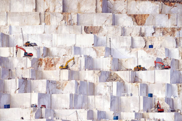 Marble Mining Quarrying and carving marble quarry photos stock pictures, royalty-free photos & images