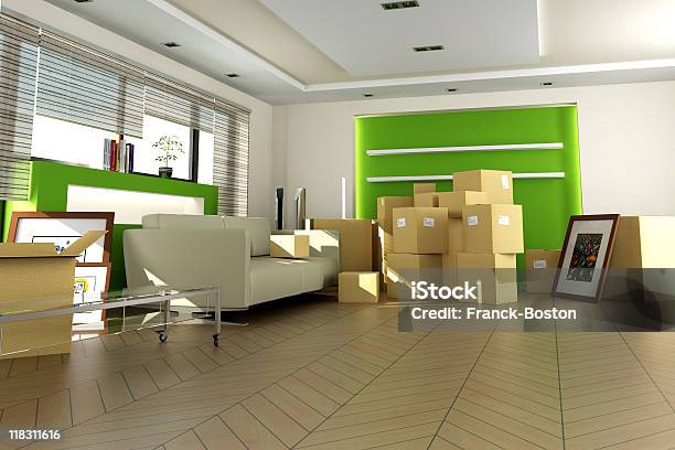 A Digital Drawing On People Moving Into A New Apartment Stock Photo - Download Image Now