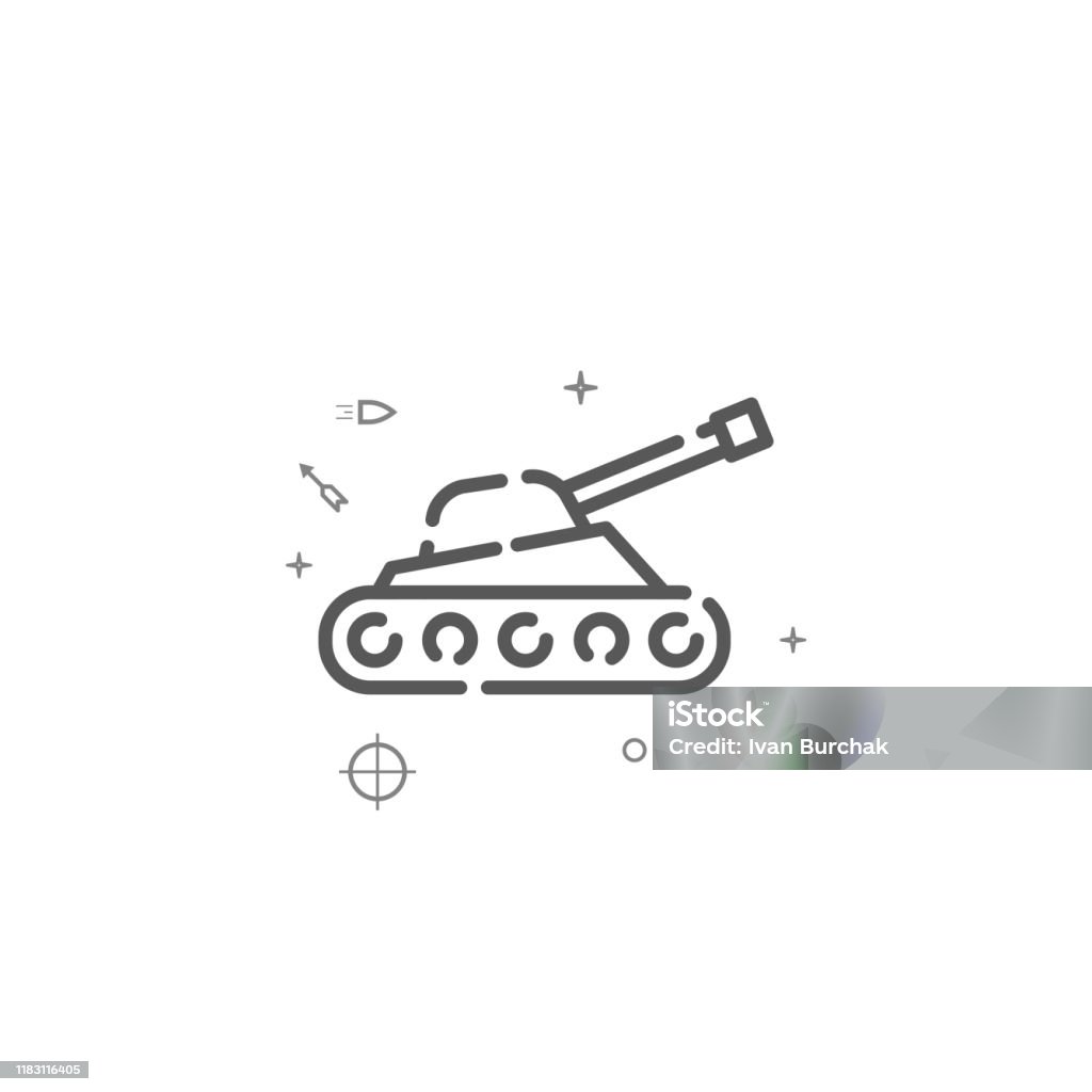 Xe Tăng Pháo Tự Hành Biểu Tượng Đường Vector Đơn Giản Biểu Tượng ...