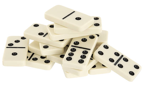 istock Heap from dominoes on white background 118311907
