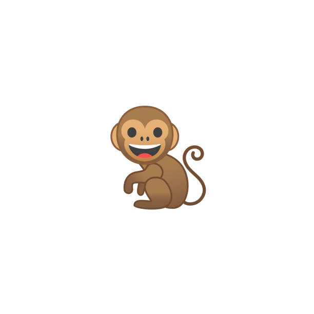 affe isoliert realistische vektor-symbol. lustige ape cartoon illustration emoji, emoticon, icon - silberrucken gorilla stock-grafiken, -clipart, -cartoons und -symbole