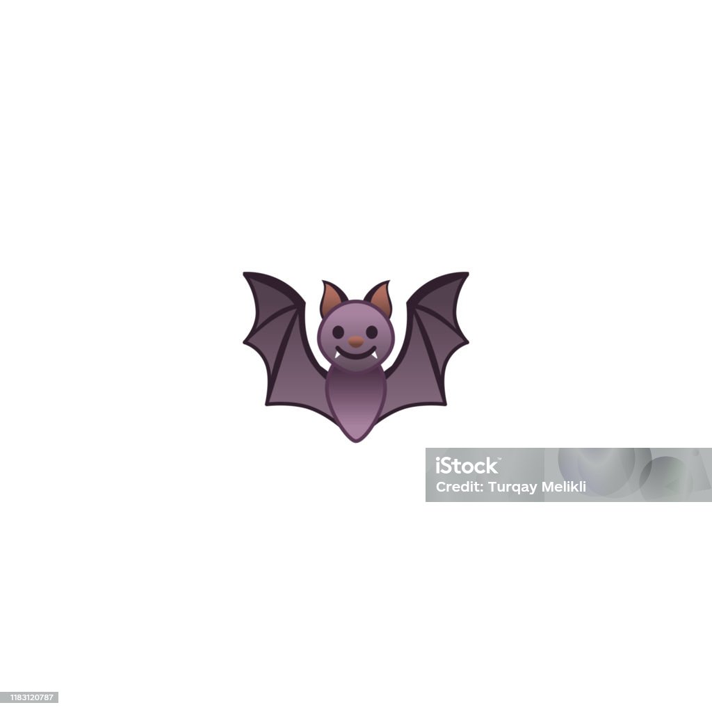 Fledermaus isoliert realistische Vektor-Symbol. Fledermaus-Illustration Emoji, Emoticon, Aufkleber-Symbol - Lizenzfrei Fledermaus Vektorgrafik