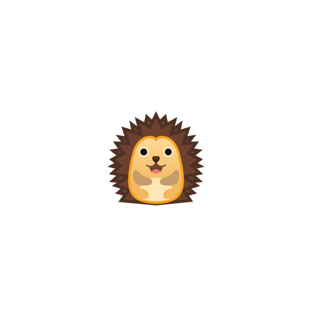 ilustrações, clipart, desenhos animados e ícones de hedgehog isolado ícone vetor realista. emoji da ilustração do hedgehog, emoticon, ícone da etiqueta - espinha dorsal de animal