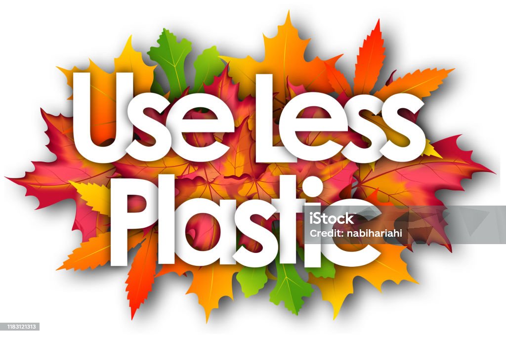Use Less Plastic Stock Illustration - Download Image Now - Autumn ...