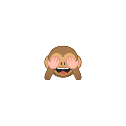 See-No-Evil Monkey Isolated Realistic Vector Icon. Monkey Face Cartoon Illustration Emoji, Emoticon, Icon