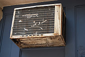 Old battered air conditioning vent