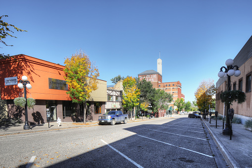 Street scene in Brandon, Manitoba, Canada. Brandon is the second largest city in Manitoba