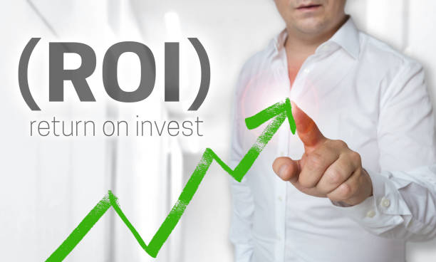 istock Return on invest touchscreen concept is operated by man 1183124566
