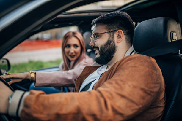 istock Two friends driving in the car 1183127893