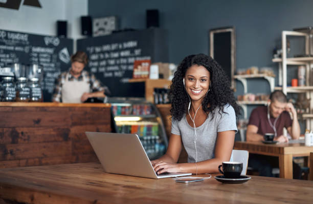 istock I'm happy wherever the wifi connection is strong 1183129665