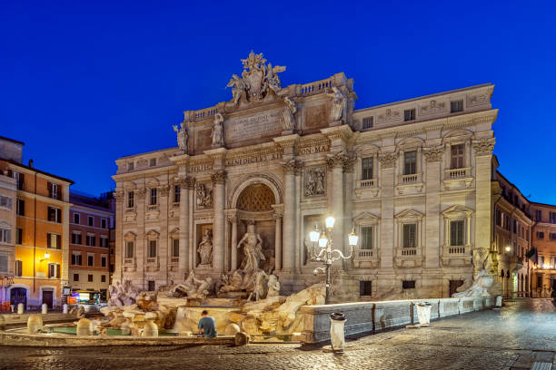 Beautiful View of Trevi Fountain (Fontana di Trevi) in Rome. Italy