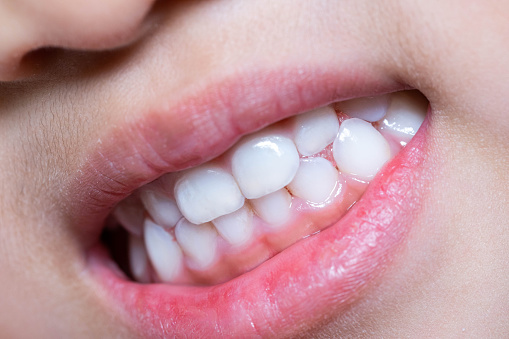 Child mouth close-up