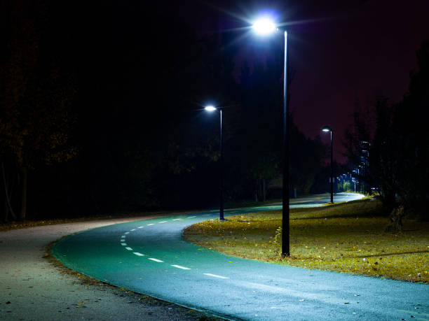 istock Mysterious running track. City park 1183134712