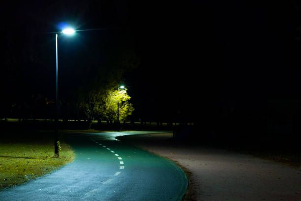 istock Mysterious running track. City park 1183134875