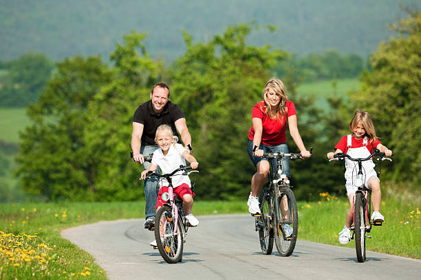 istock Family riding bicycles 118313530