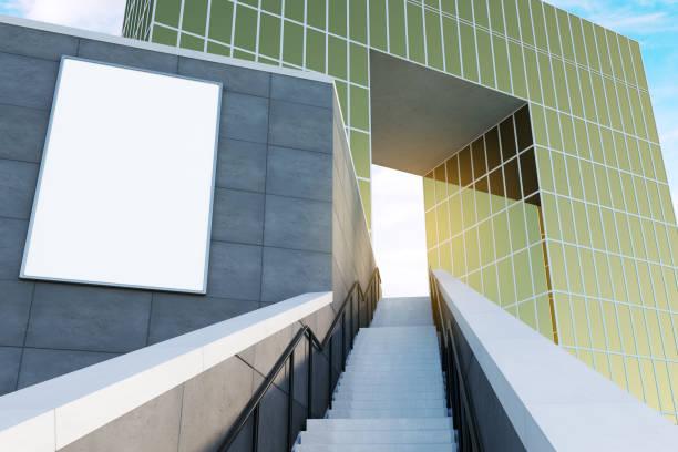 istock Abstract concrete exterior with poster 1183143336