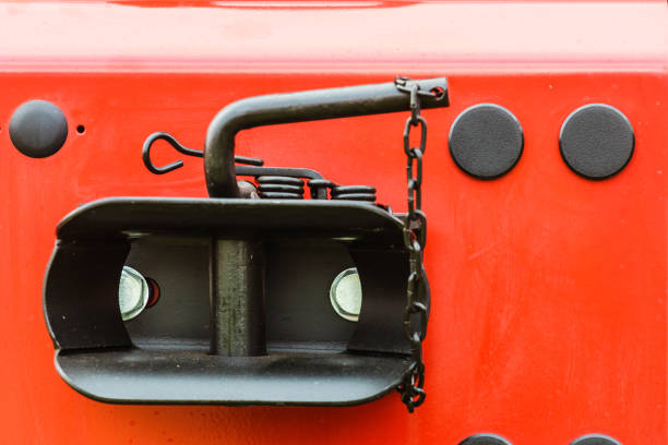 istock Black pin, hook for closing the semi-trailer 1183143512