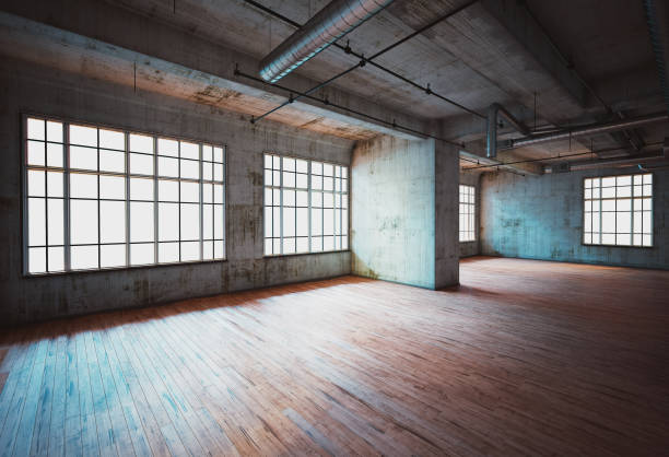 istock Abandoned assembly hall at the School, horror empty room, 3d rendering 1183147432