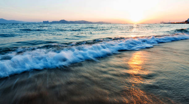 istock Beautiful beach under the sunset 1183150644