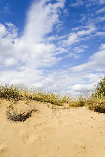 Photo of Sand dunes under a nice clouded sky