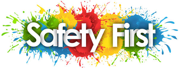 Safety First Safety First in splash"u2019s background safety first stock illustrations