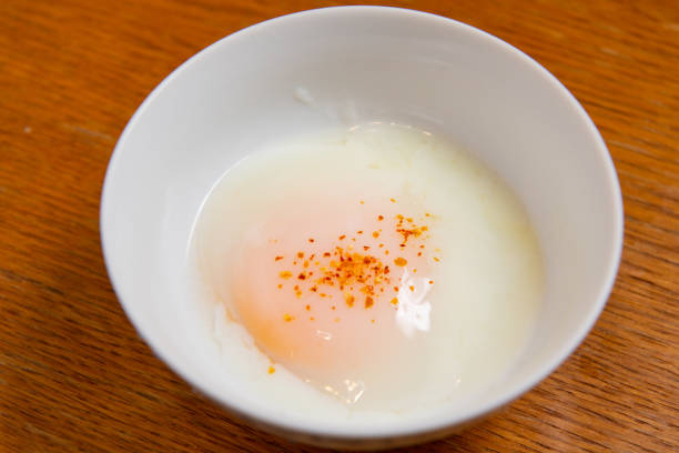 istock Soft boiled egg or onsen egg , onsen tamago, Hot spring egg, japanese style 1183157896