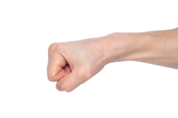 istock Male clenched fist, isolated on a white background 1183165808