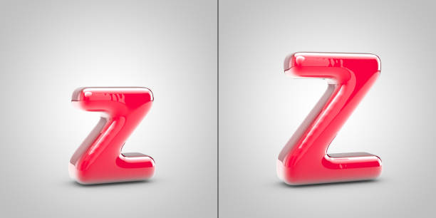 Nail Polish letter Z isolated on white background. 3d pink glossy alphabet font.
