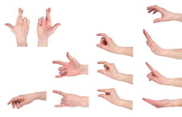 istock Man hand show stop sign isolated on white background. Caution. Danger 1183168162
