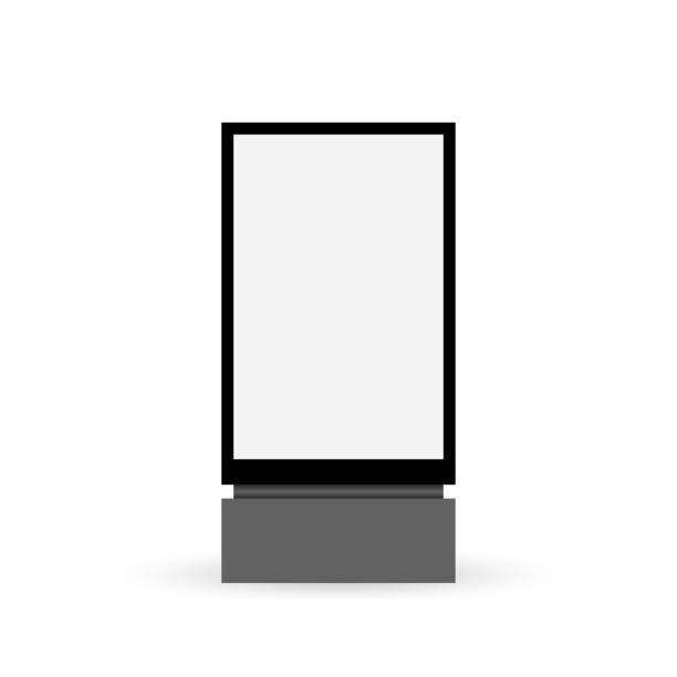 istock Billboard with shadow realistic design. Advertising for promotion design. City advertising illustration. Street light box display mockup. Realistic isolated vector mockup. Blank screen. 1183169814