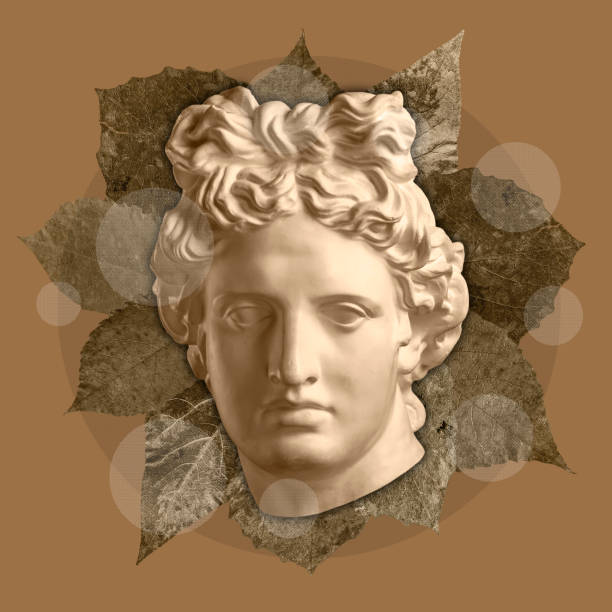 istock Contemporary art concept collage with antique statue head in a surreal style. Modern unusual art. 1183172387