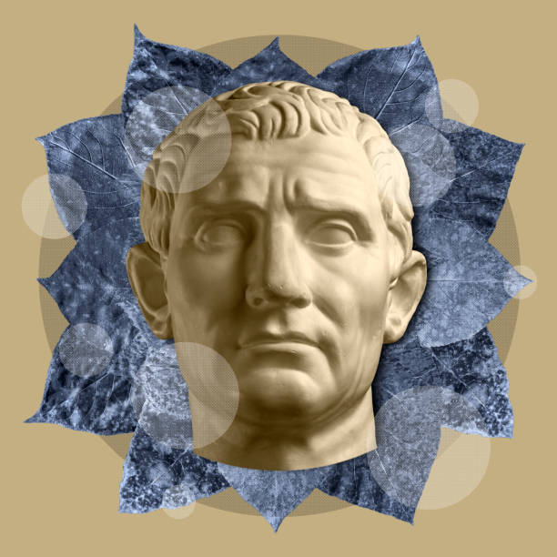 istock Contemporary art concept collage with antique statue head in a surreal style. Modern unusual art. 1183172636