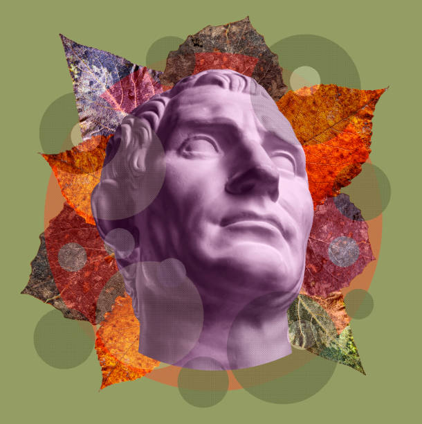 istock Contemporary art concept collage with antique statue head in a surreal style. Modern unusual art. 1183172647