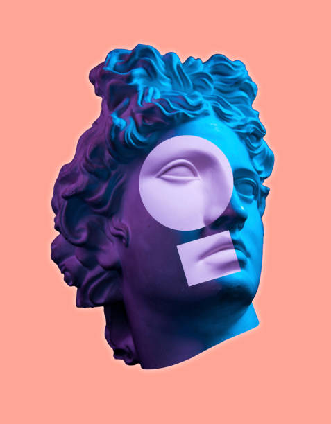 istock Contemporary art concept collage with antique statue head in a surreal style. Modern unusual art. 1183172834