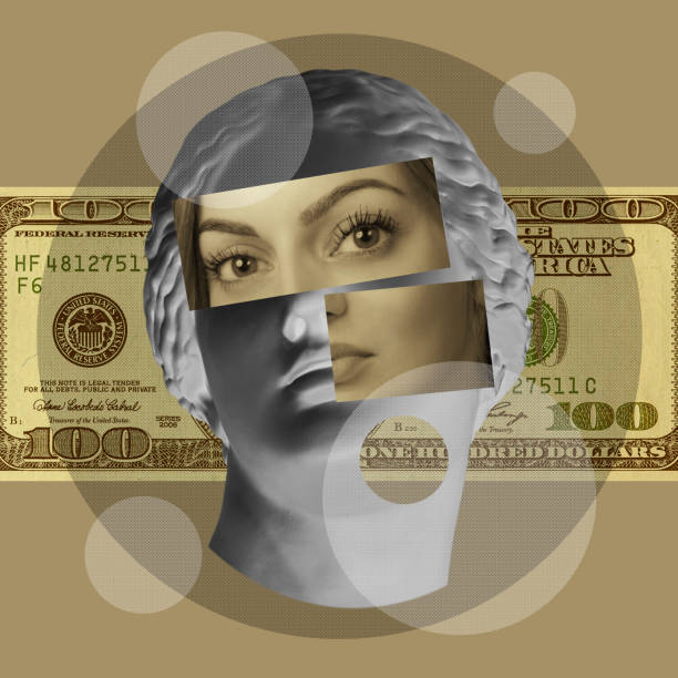 istock Contemporary art concept collage with antique statue head in a surreal style. Modern unusual art. 1183172894