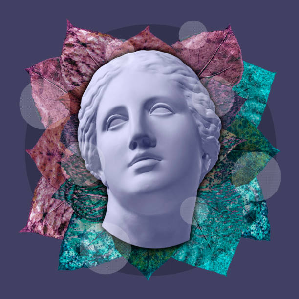 istock Contemporary art concept collage with antique statue head in a surreal style. Modern unusual art. 1183172965