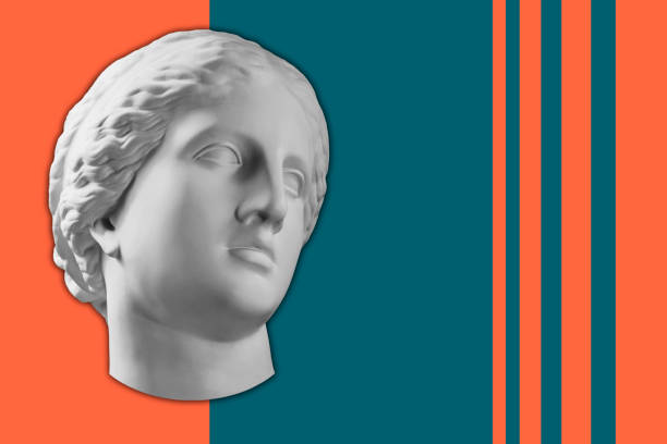 istock Contemporary art concept collage with antique statue head in a surreal style. Modern unusual art. 1183173021