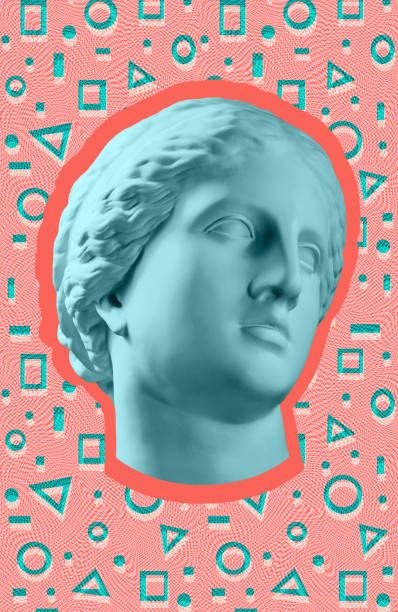 istock Contemporary art concept collage with antique statue head in a surreal style. Modern unusual art. 1183175586