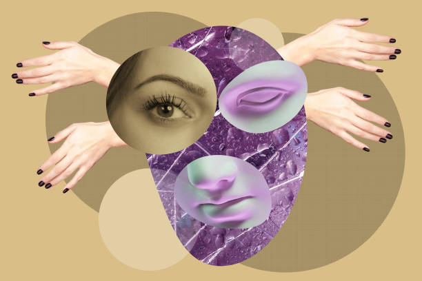 istock Contemporary art concept collage with antique statue head in a surreal style. Modern unusual art. 1183176068