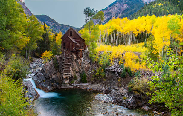 il bellissimo crystal mill in colorado - crystal foto e immagini stock