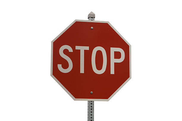 Isolated stop sign stock photo
