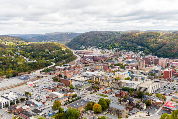 The Town Of Johnstown Pennsylvania From The Highest Point stock photo