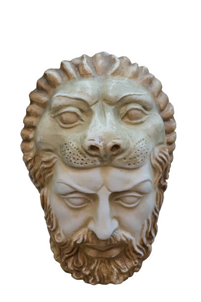 istock Hercules Greek wall mask. 1183182637