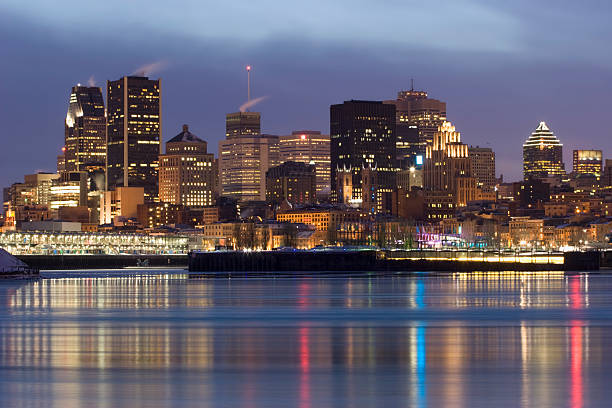 istock Montreal skyline and Saint Lawrence River at night 118318457