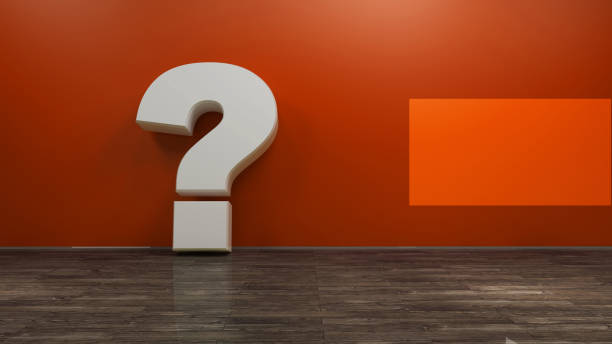 istock Question mark on wooden floor and terracotta wall background. 3d rendering 1183192333