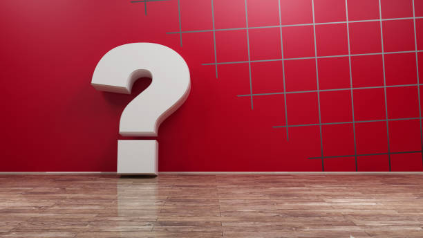 istock Question mark on wooden floor and red wall background. 3d rendering 1183192545