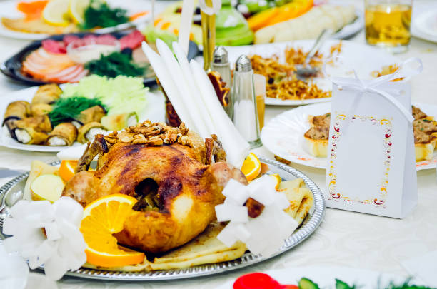 istock Grilled chicken with orange. Festive food. 1183192735