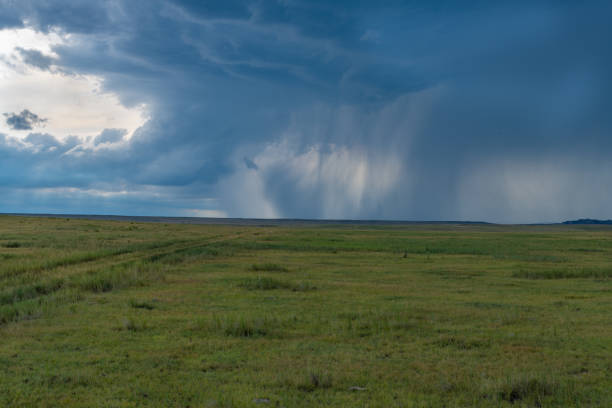 A beautiful rainstorm forming on the prairie